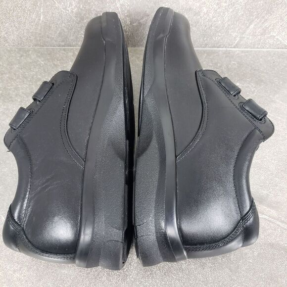 Apex Shoes Men 10.5 Black Walking Therapeutic Athletic Two Strap Slip Resistant - Picture 5 of 13